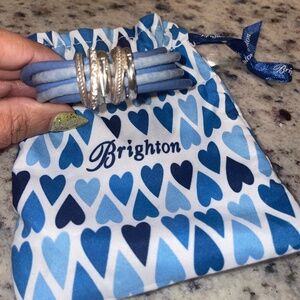BRIGHTON Neptune’s Rings Bracelet Blue Leather Crystal